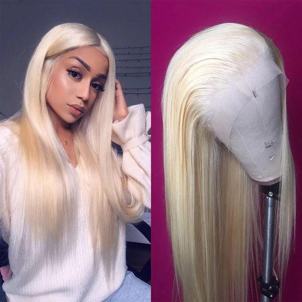Top Virgin 613 Blonde 13x4 Straight Lace Front Transparent Wig 180 Density with Baby Hair