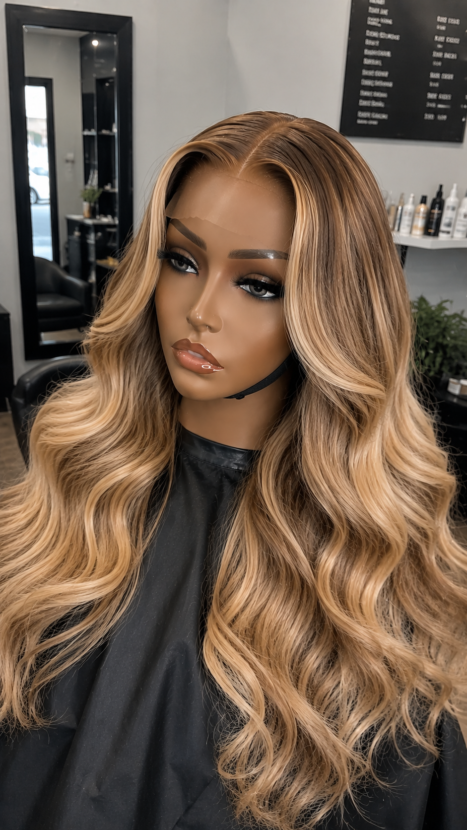 GOLDEN BRONDE | Money Piece Wave Wig