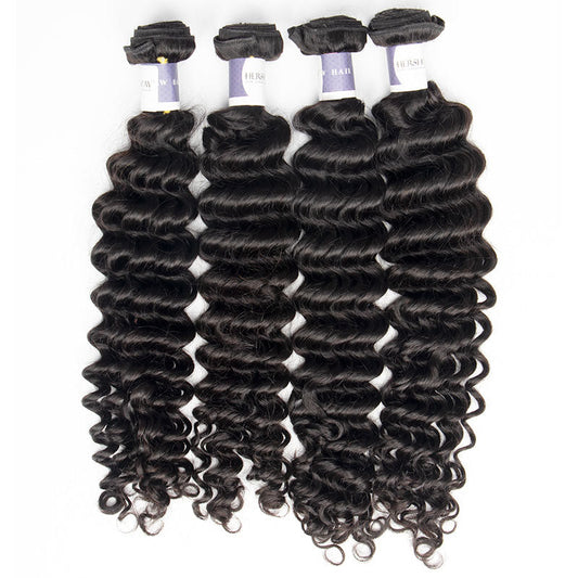 Tip-top Quality Raw Hair Deep Wave Hair Extensions 4 Bundles(never hair loss)