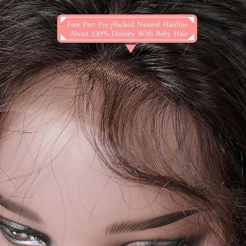 Top Virgin 13x6 Body Wave Lace Front Wig 180 Density with Baby Hair