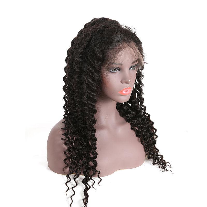 Top Virgin 13x6 Deep Wave Lace Front Wig 180 Density with Baby Hair