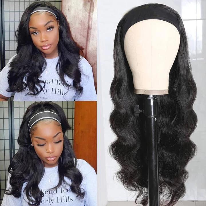 Top Virgin Body Wave Headband Wig 180 Density