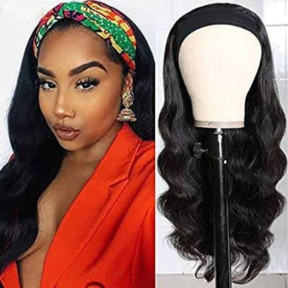 Top Virgin Body Wave Headband Wig 180 Density
