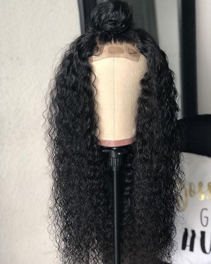 Top Virgin Italian Curly 13x4 Transparent Wig Human Hair Wig 180 Density