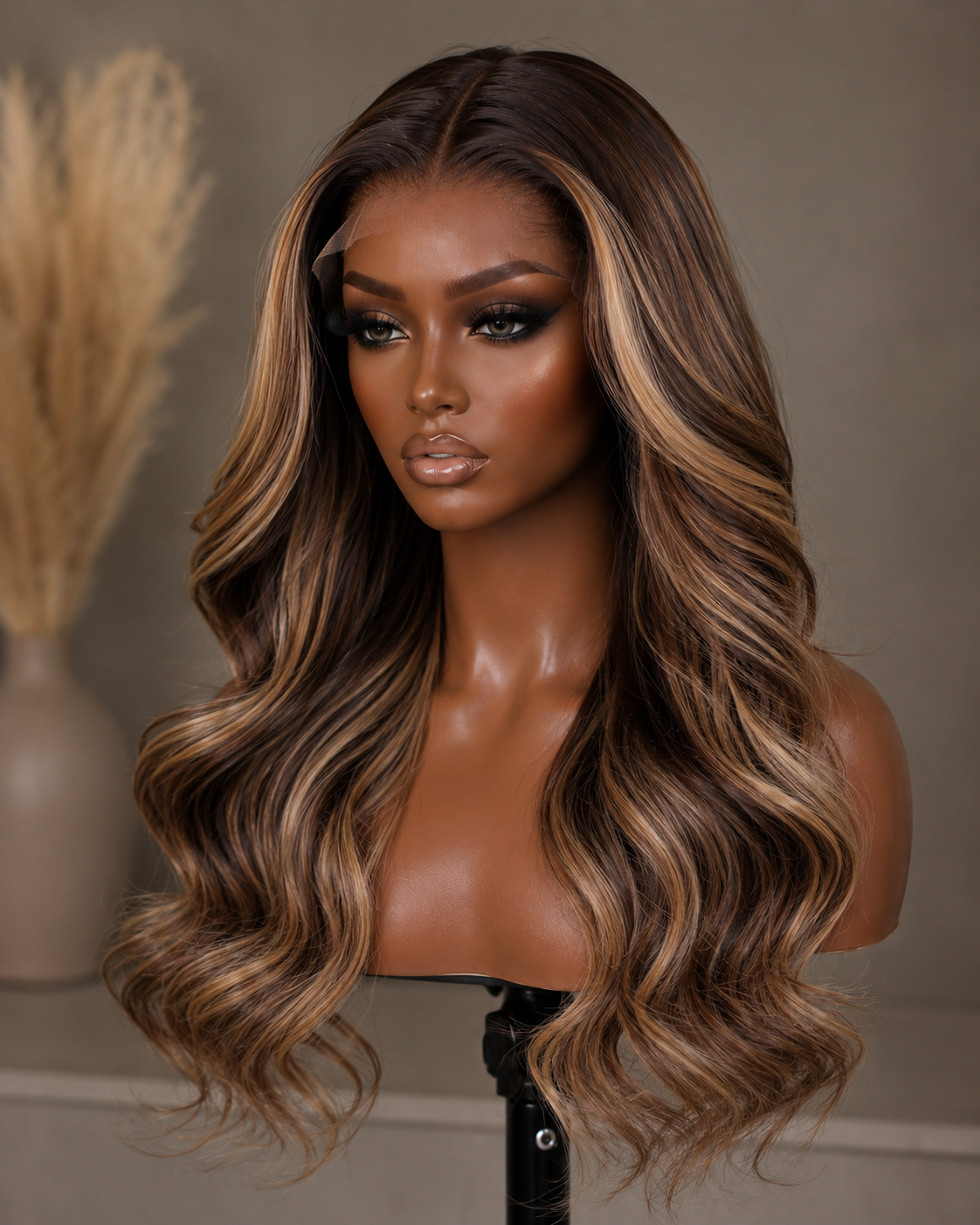 Luxury Mocha Ribbon Body Wave Wig