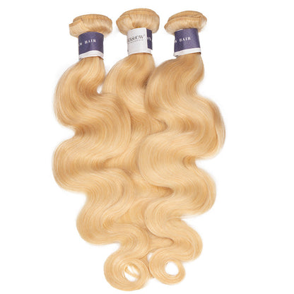 Tip-top Quality Raw Hair 613 Blonde Body Wave Extensions 3 Bundles（never hair loss）