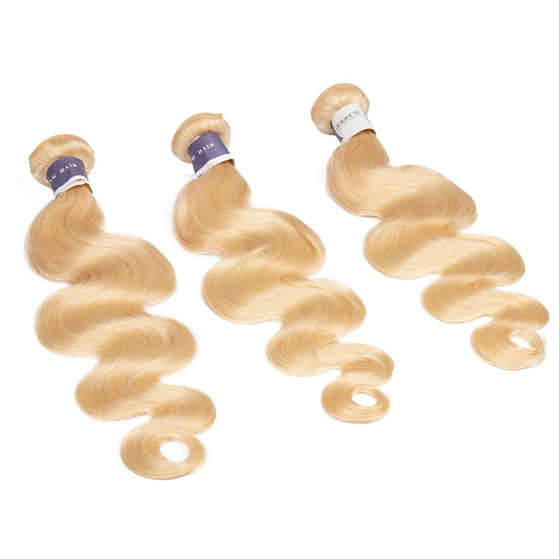 Tip-top Quality Raw Hair 613 Blonde Body Wave Extensions 3 Bundles（never hair loss）