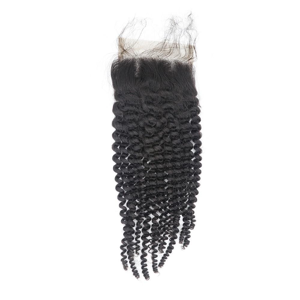Tip-top quality Raw Kinky Curly 3 Bundles with 4x4 Closure（never hair loss）