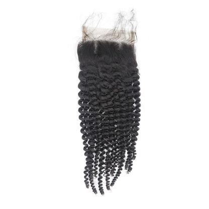 Tip-top quality Raw Kinky Curly 3 Bundles with 4x4 Closure（never hair loss）