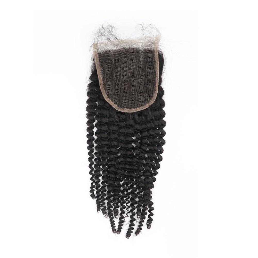 Tip-top quality Raw Kinky Curly 4 Bundles with 4x4 Closure（never hair loss）