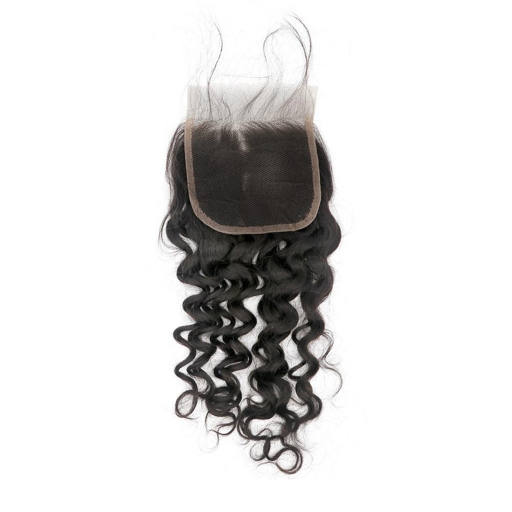 Tip-top quality Raw Loose Curly 3 Bundles with 4x4 Closure（never hair loss）