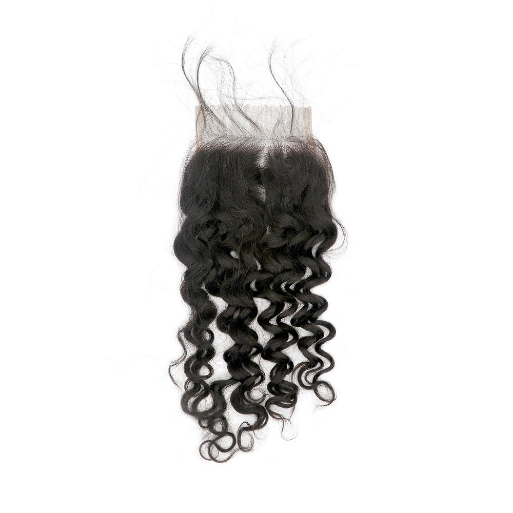 Tip-top quality Raw Loose Curly 3 Bundles with 4x4 Closure（never hair loss）