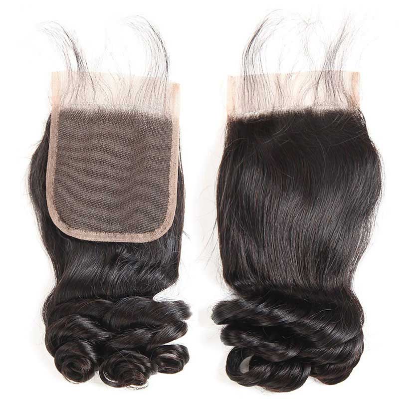 Tip-top quality Raw Loose Wave 4 Bundles with 4x4 Closure（never hair loss）