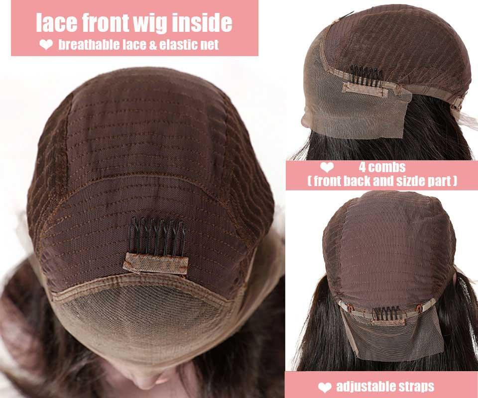 Top Virgin 13x4 Body Wave Lace Front Transparent  Wig 180 Density with Baby Hair